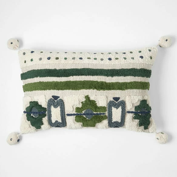 Kota Tufted Cushion - Green/Ivory - Image 2