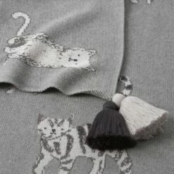 Misty Cats Knit Throw