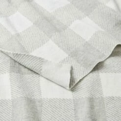 Gingham Kids Throw - Grey /Ivory