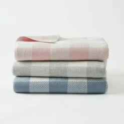Gingham Kids Throw - Pale Pink/Ivory