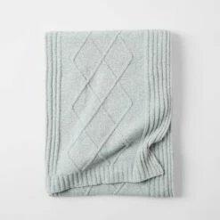 Kennett Diamond Knit Throw - Grey
