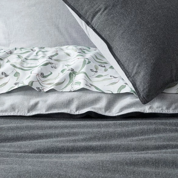 Lusso Brushed Cotton Quilt Cover - Charcoal Cool Grey - Image 3