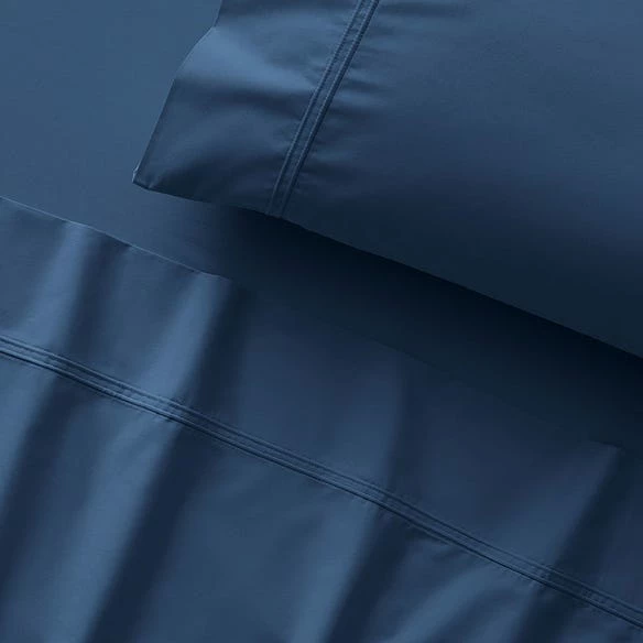 Pure 250 TC Egyptian Cotton Sheet Set - Indigo - Image 4