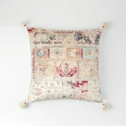 Piper Tassel Cushion - Ivory/Red